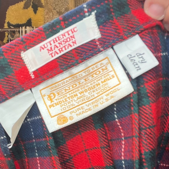 Vintage Pendleton Tartan Wool Pleated Skirt Outlander Scottish Countryside - Picture 3 of 4